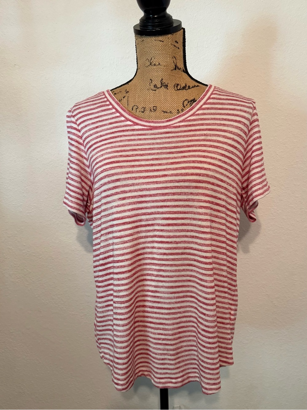 Red and white striped top short sleeve Liverpool Los Angeles size Large